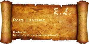 Rott Líviusz névjegykártya